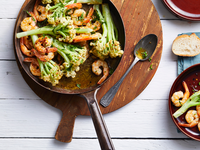 Garlic Butter Fioretto and Prawns