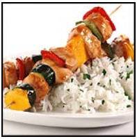 Teriyaki Kebabs and Herb Rice