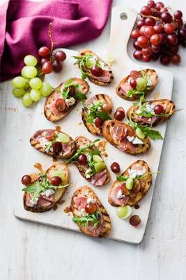 Grape and Prosciutto Crostini