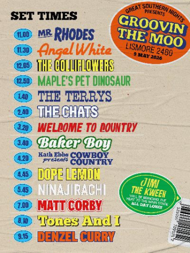 Groovin The Moo Reveals Set Times Ahead of Lismore Event