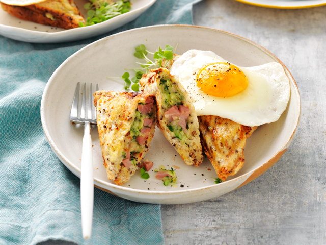 Ham and Egg Jaffle with Zucchini