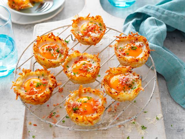 Hash Brown Ham and Egg Nests