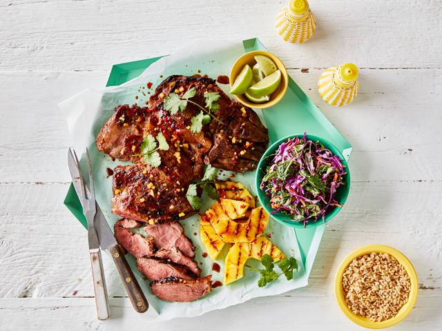 Honey, Pineapple and Chilli Lamb Leg