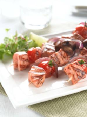 Honey Ginger and Lime Huon Salmon Skewers