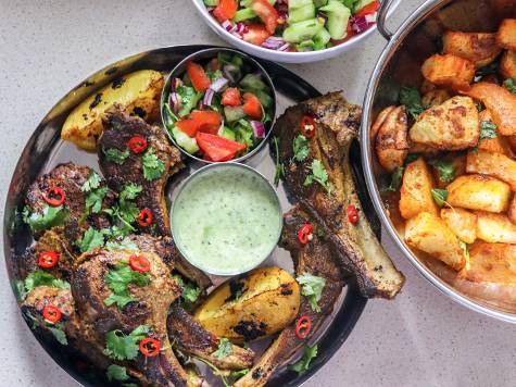 Indian-Style Lamb Chops with Masala Aloo