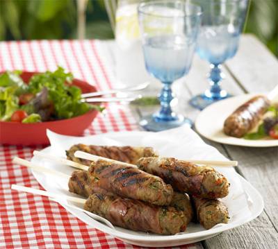 Italian BBQ'd Turkey Kebabs