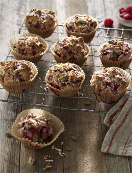 Raspberry Coconut and Chia Muffins