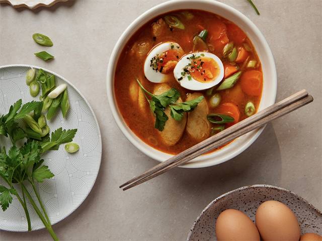 Japanese Chicken & Egg Curry Soup
