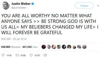 Justin Bieber Makes Twitter History