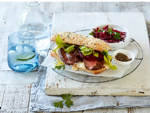 Jess Pryles' Beetroot and Horseradish Steak Sandwich