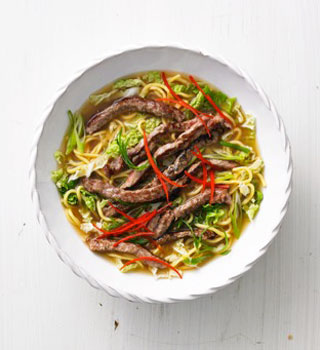 Korean Style Beef and Cabbage Noodles