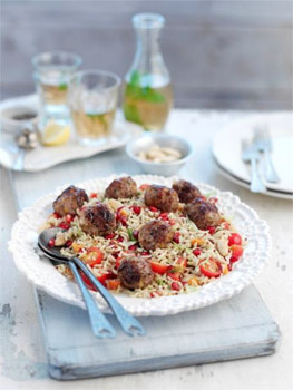 Lamb and Apricot Meatballs with Jewelled Rice