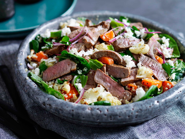 Lamb Salad with Cauliflower, Carrot and Quinoa