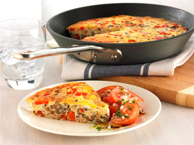 Healthy Lentil and Tuna Frittata with Tomato Salad