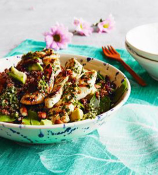 Chicken and Quinoa Superbowl with Chimichurri Dressing