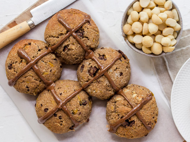 Low Carb Macadamia Hot Cross Buns