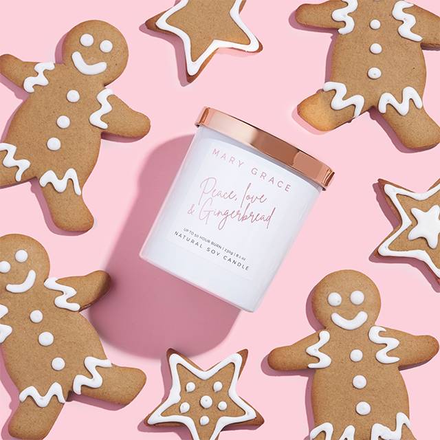 Peace, Love & Gingerbread Candle
