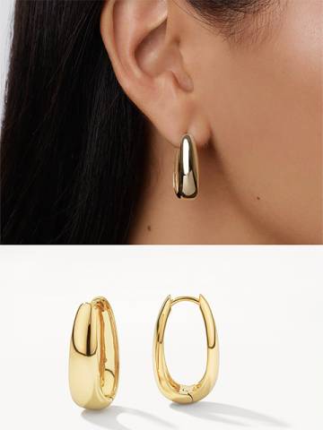 Medley Maxi Dome Hoops in Gold Earrings