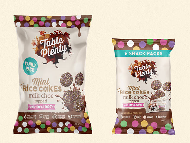 Mini Rice Cakes Milk Choc Topped with 100's & 1000's