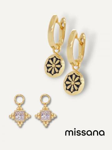 Win 14K Gold Vermeil Hoops with charms