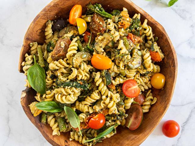 Mix-A-Mato Tomato and Pesto Pasta Salad