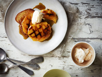 Grilled Mango with Caramelised Brioche