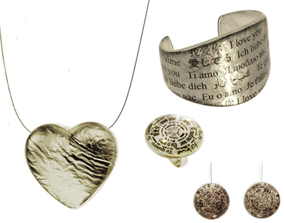 Mo Resin Silver Leaf Jewellery Set