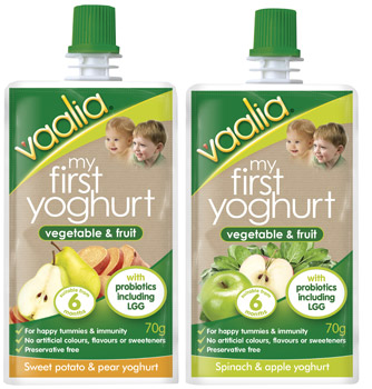 Vaalia® My First Yoghurt Range: Fruit & Vegetable