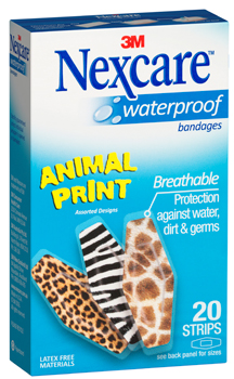 Nexcare Animal Print Waterproof Bandage Packs