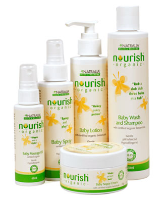 Soothe and Bathe Baby the Natural Way with Natralia Nourish Organic Baby Product