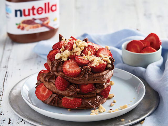 Protein Pancakes with Nutella® & Strawberries