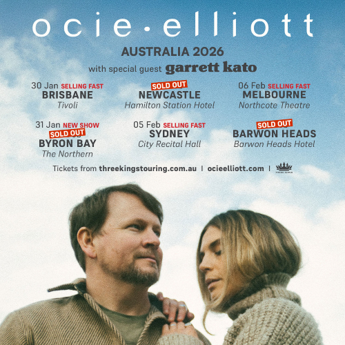 Ocie Elliott Sell Out Three Shows, Add Second Byron Date to Australian Tour