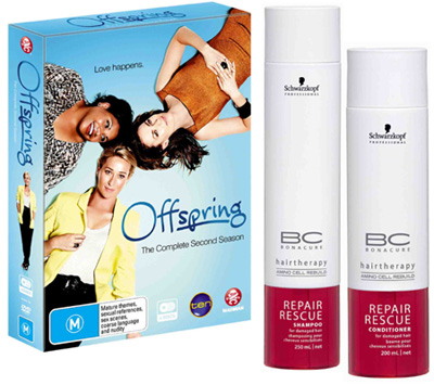 Offspring S2 DVDs & Schwarzkopf hair-care kits