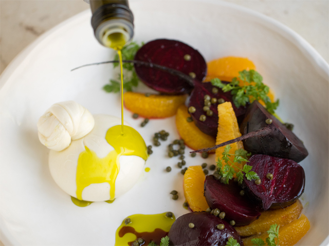 Burrata with Roasted Beetroot