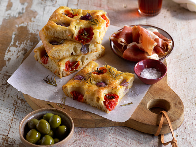 Red Onion and Tomato Focaccia