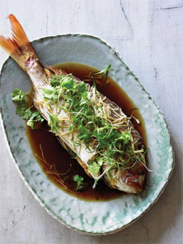 Steam Oven Snapper with Ginger and Spring Onion
