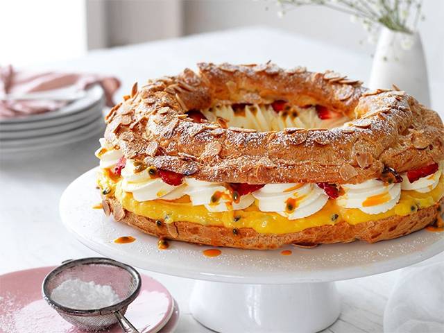 Paris Brest with Passionfruit Curd