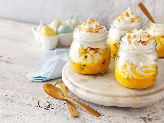 Passionfruit Curd & Coconut Meringue Jars