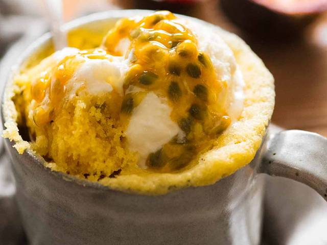 90 Second Passionfruit Mug Cake