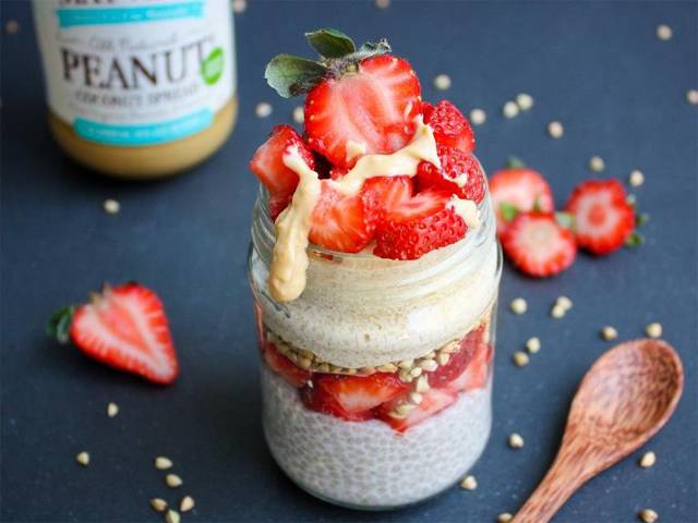 Peanut Butter and Coconut Chia Buckwheat Parfait