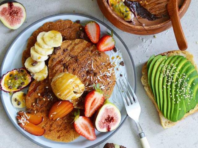 Dark Roasted Peanut Butter Pancakes