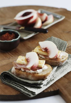 Peach and Ham Crispbreads