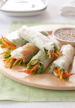 Persimmon Prawn Rice Paper Roll