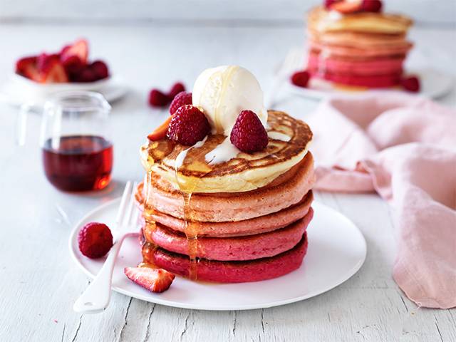 Pink Ombre Pancakes Stack