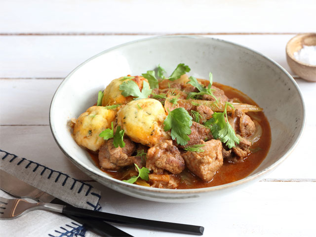 Callum Hann's Pork and Apple Cider Ragu with Sage and Polenta Dumplings