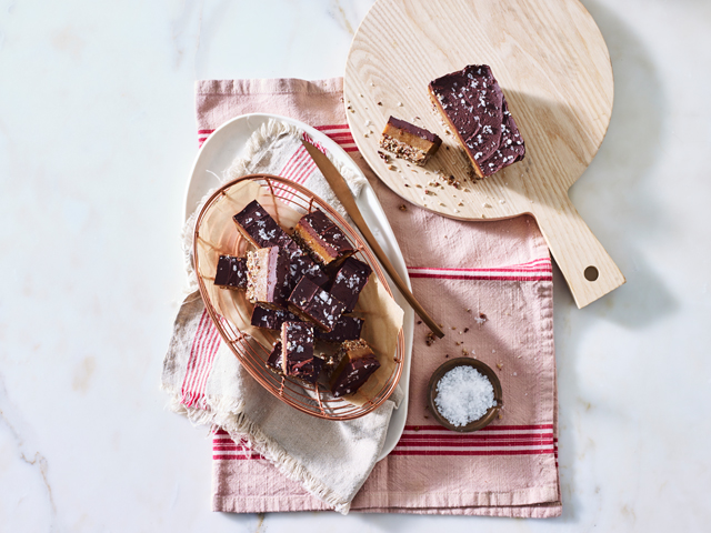 Nut-Free Vegan Salted Caramel Slice