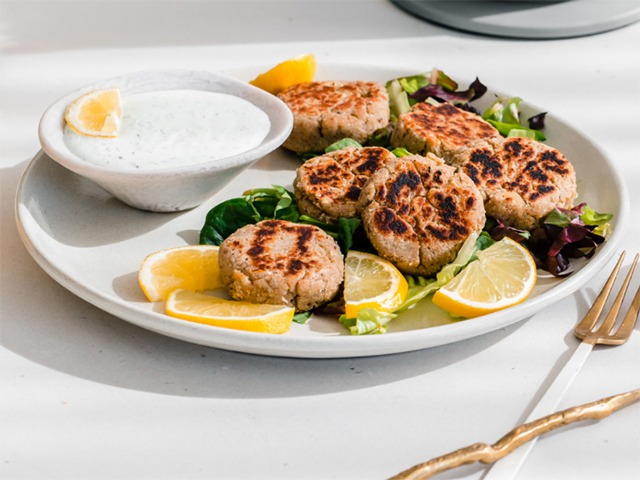 Sardine Fritters with Tzatziki