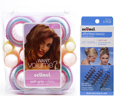 Scunci Grooming Self Grip Velcro Rollers and Pin Twirl