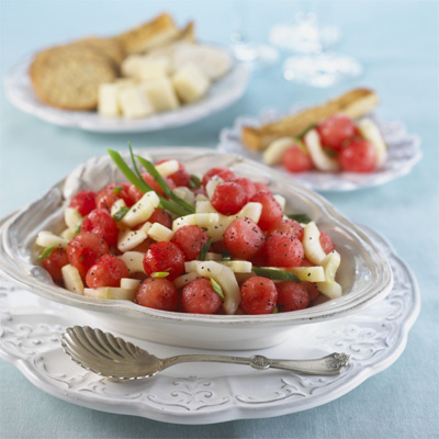 Sweet and Sour Seedless Watermelon and Cucumber Salad
