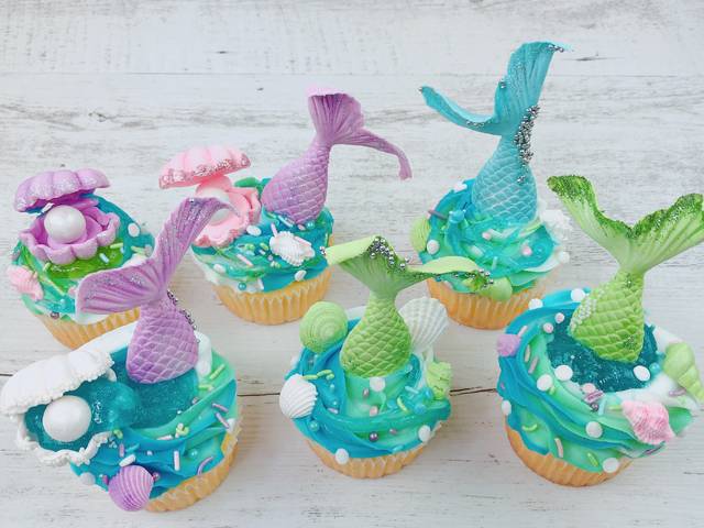 Slime Mermaid Cupcakes